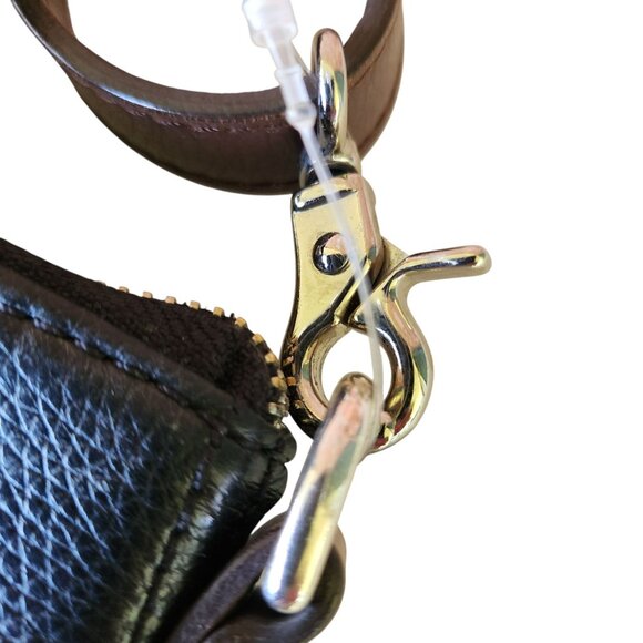 Brighton Kensington London Groove Medallion Crossbody Bag Black & Brown Leather - Picture 8 of 14